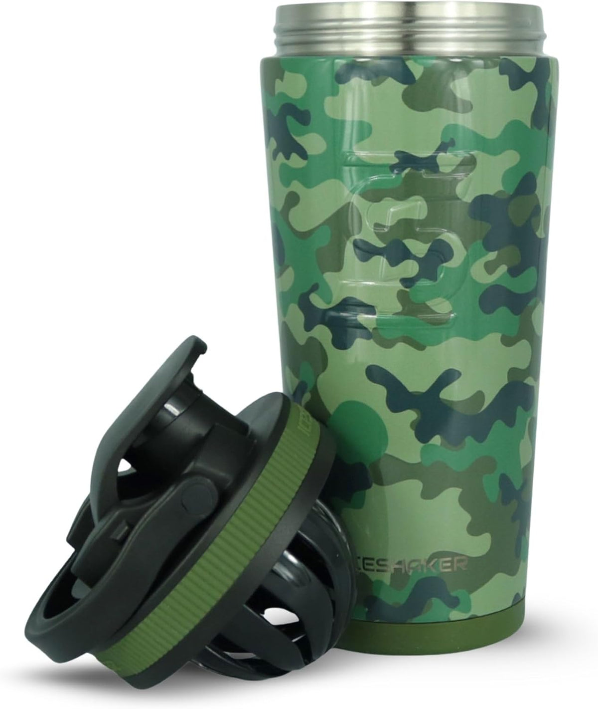 Insulated Stainless Steel Shaker Bottle | 26oz, Bomber | Cold for 30+ Hours | Insulated Cup with Twist-on Agitator | Odor-Free Bottle for Protein Shakes, Water, Smoothies, Cocktails