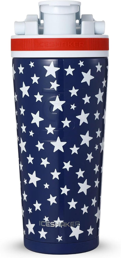 Insulated Stainless Steel Shaker Bottle | 26oz, Bomber | Cold for 30+ Hours | Insulated Cup with Twist-on Agitator | Odor-Free Bottle for Protein Shakes, Water, Smoothies, Cocktails
