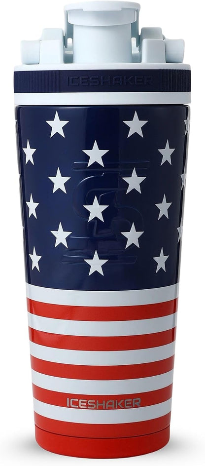 Insulated Stainless Steel Shaker Bottle | 26oz, Bomber | Cold for 30+ Hours | Insulated Cup with Twist-on Agitator | Odor-Free Bottle for Protein Shakes, Water, Smoothies, Cocktails