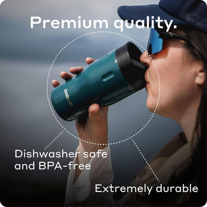 16 oz Stainless Steel Coffee Travel Mug – Leak-Proof, Spill Proof, Vacuum Insulated Coffee Tumbler for Car, Men – Dishwasher Safe Mug, Fits Car Cup Holder, Keeps Hot for 8 Hours (Teal)