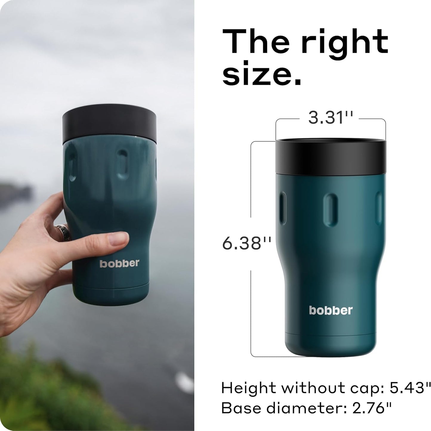 16 oz Stainless Steel Coffee Travel Mug – Leak-Proof, Spill Proof, Vacuum Insulated Coffee Tumbler for Car, Men – Dishwasher Safe Mug, Fits Car Cup Holder, Keeps Hot for 8 Hours (Teal)