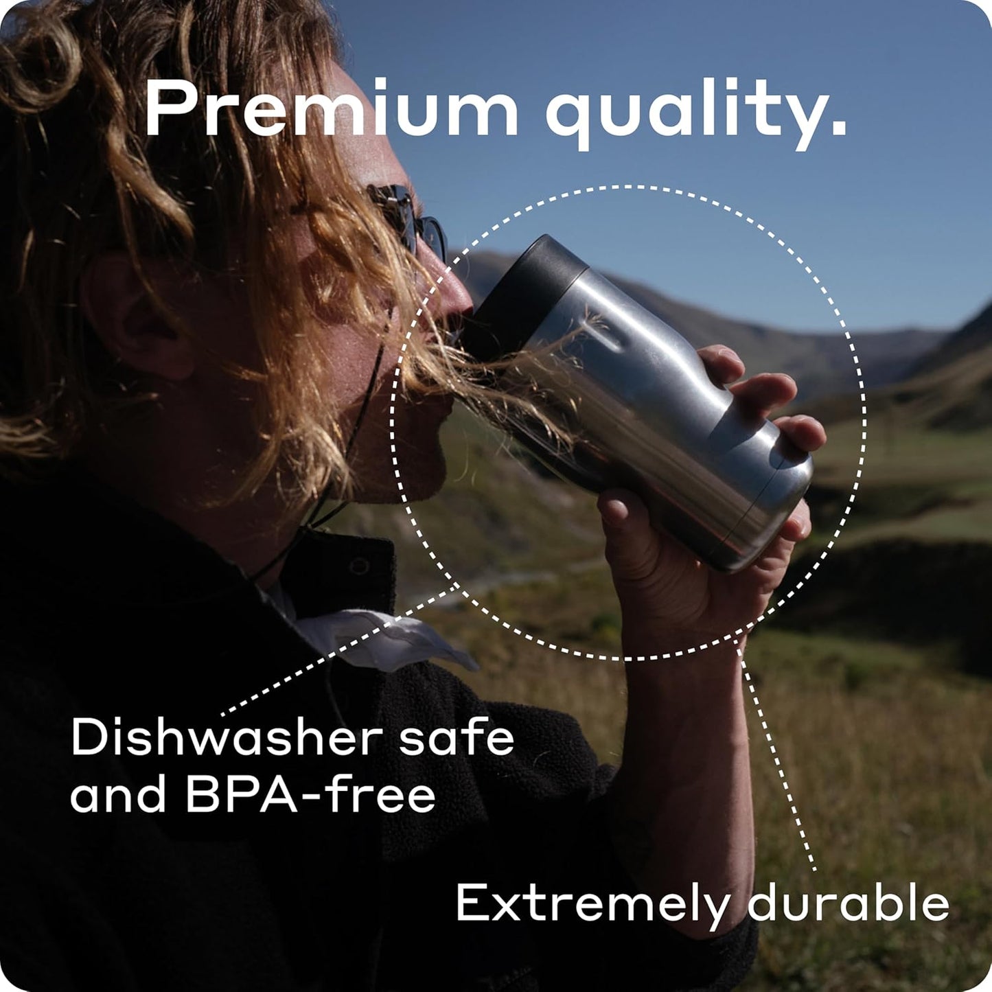 16 oz Stainless Steel Coffee Travel Mug – Leak-Proof, Spill Proof, Vacuum Insulated Coffee Tumbler for Car, Men – Dishwasher Safe Mug, Fits Car Cup Holder, Keeps Hot for 8 Hours (Teal)