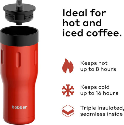16 oz Stainless Steel Coffee Travel Mug – Leak-Proof, Spill Proof, Vacuum Insulated Coffee Tumbler for Car, Men – Dishwasher Safe Mug, Fits Car Cup Holder, Keeps Hot for 8 Hours (Teal)