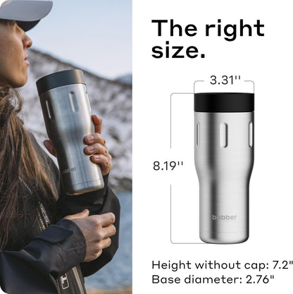 16 oz Stainless Steel Coffee Travel Mug – Leak-Proof, Spill Proof, Vacuum Insulated Coffee Tumbler for Car, Men – Dishwasher Safe Mug, Fits Car Cup Holder, Keeps Hot for 8 Hours (Teal)