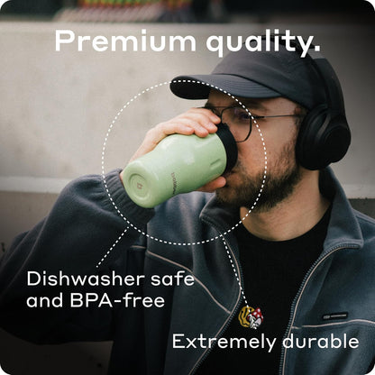 16 oz Stainless Steel Coffee Travel Mug – Leak-Proof, Spill Proof, Vacuum Insulated Coffee Tumbler for Car, Men – Dishwasher Safe Mug, Fits Car Cup Holder, Keeps Hot for 8 Hours (Teal)
