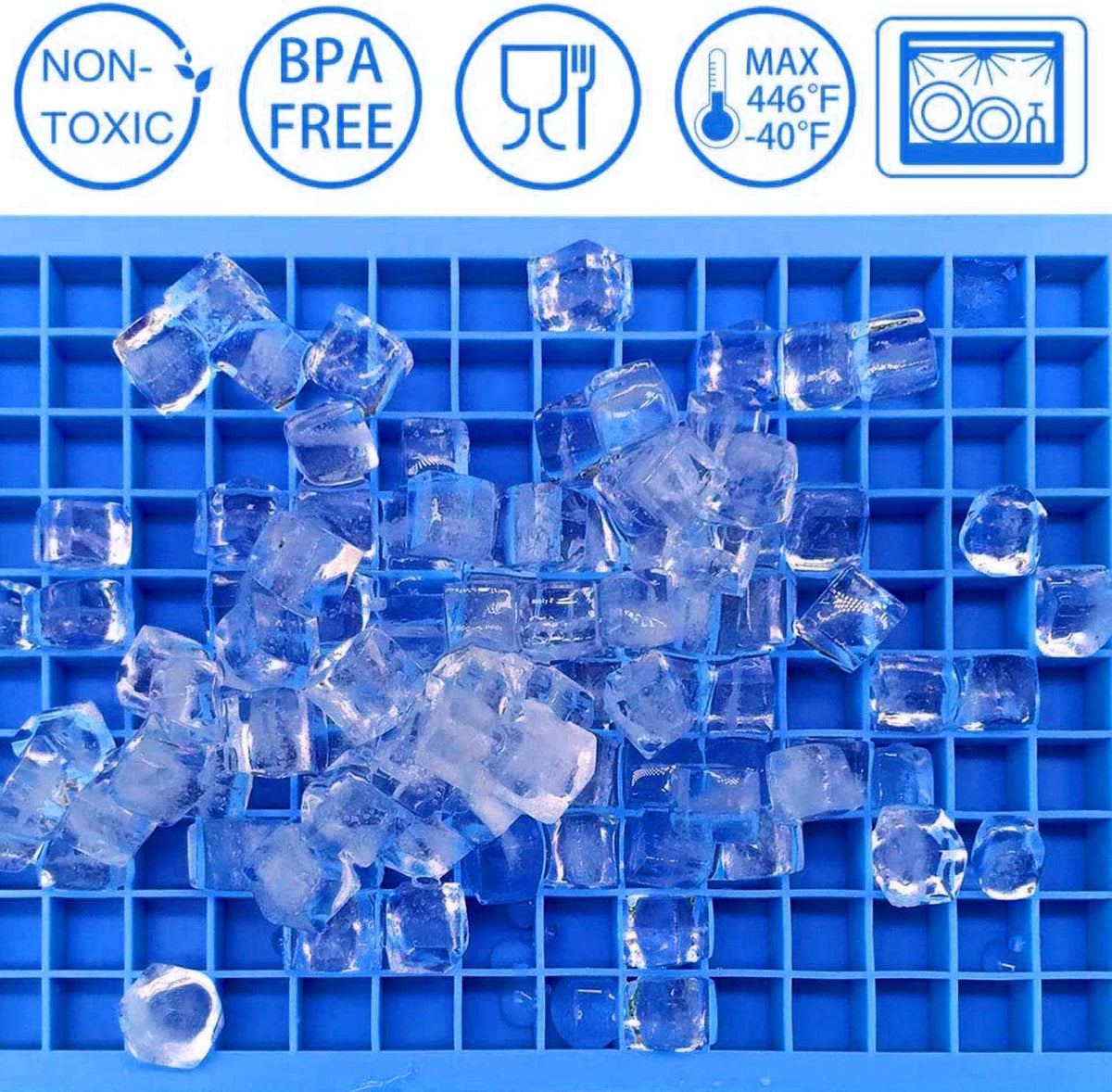 Mini Ice Cube Trays for Freezer 1 Pack — 160 Small Crushed Ice Cube Molds, BPA Free Food Grade Silicone, Easy Release Stackable Trays for Iced Coffee, Whiskey, Cocktail & Drinks