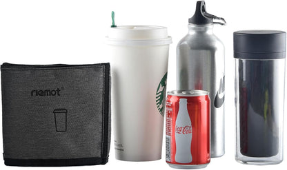Luggage Cup Holder with Strap, Travel Drink Holder with Phone Pocket, Hands Free Suitcase Drink Carrier Fits Stanley 40oz Cups, Luggage Accessories for Travel Airport Convenience