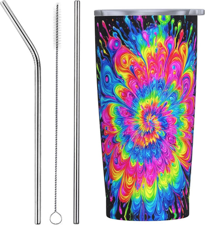 Owl Tumbler with Lid and Straw 20 oz Stainless Steel Vacuum Insulated Cup for Home Office Travel Christmas Birthday Gifts for Women