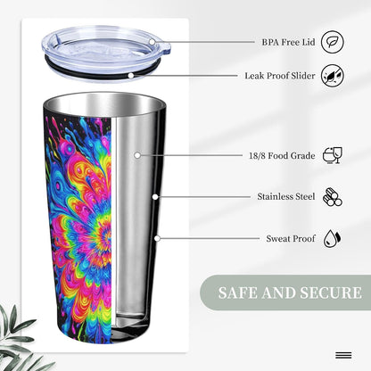 Owl Tumbler with Lid and Straw 20 oz Stainless Steel Vacuum Insulated Cup for Home Office Travel Christmas Birthday Gifts for Women