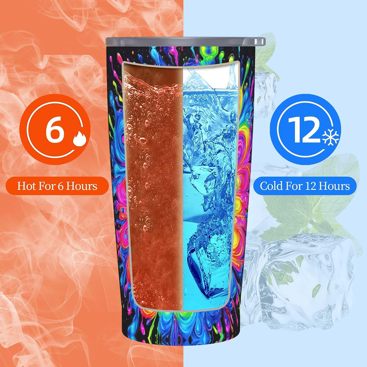 Owl Tumbler with Lid and Straw 20 oz Stainless Steel Vacuum Insulated Cup for Home Office Travel Christmas Birthday Gifts for Women