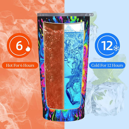 Owl Tumbler with Lid and Straw 20 oz Stainless Steel Vacuum Insulated Cup for Home Office Travel Christmas Birthday Gifts for Women