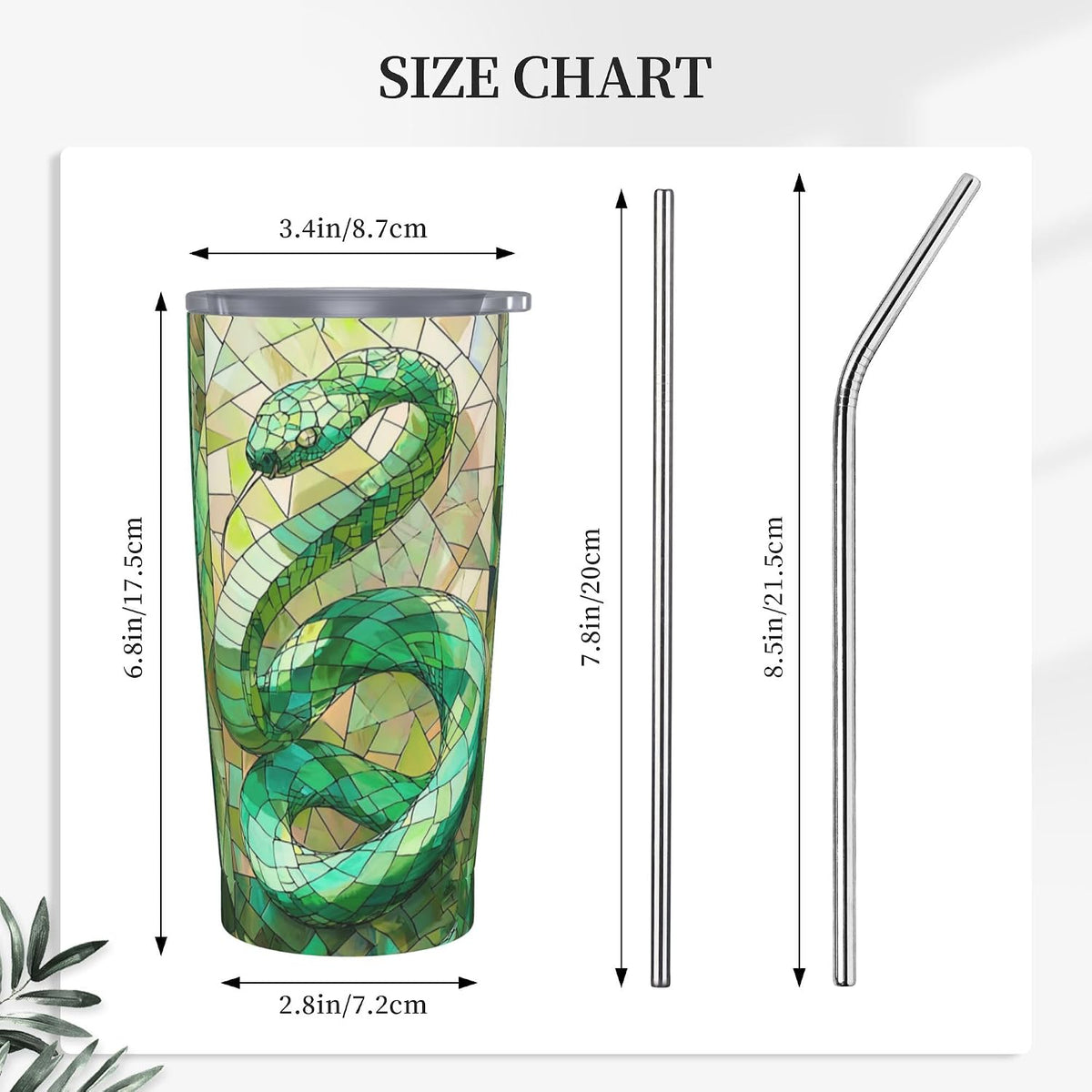 Owl Tumbler with Lid and Straw 20 oz Stainless Steel Vacuum Insulated Cup for Home Office Travel Christmas Birthday Gifts for Women