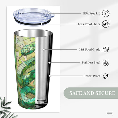 Owl Tumbler with Lid and Straw 20 oz Stainless Steel Vacuum Insulated Cup for Home Office Travel Christmas Birthday Gifts for Women