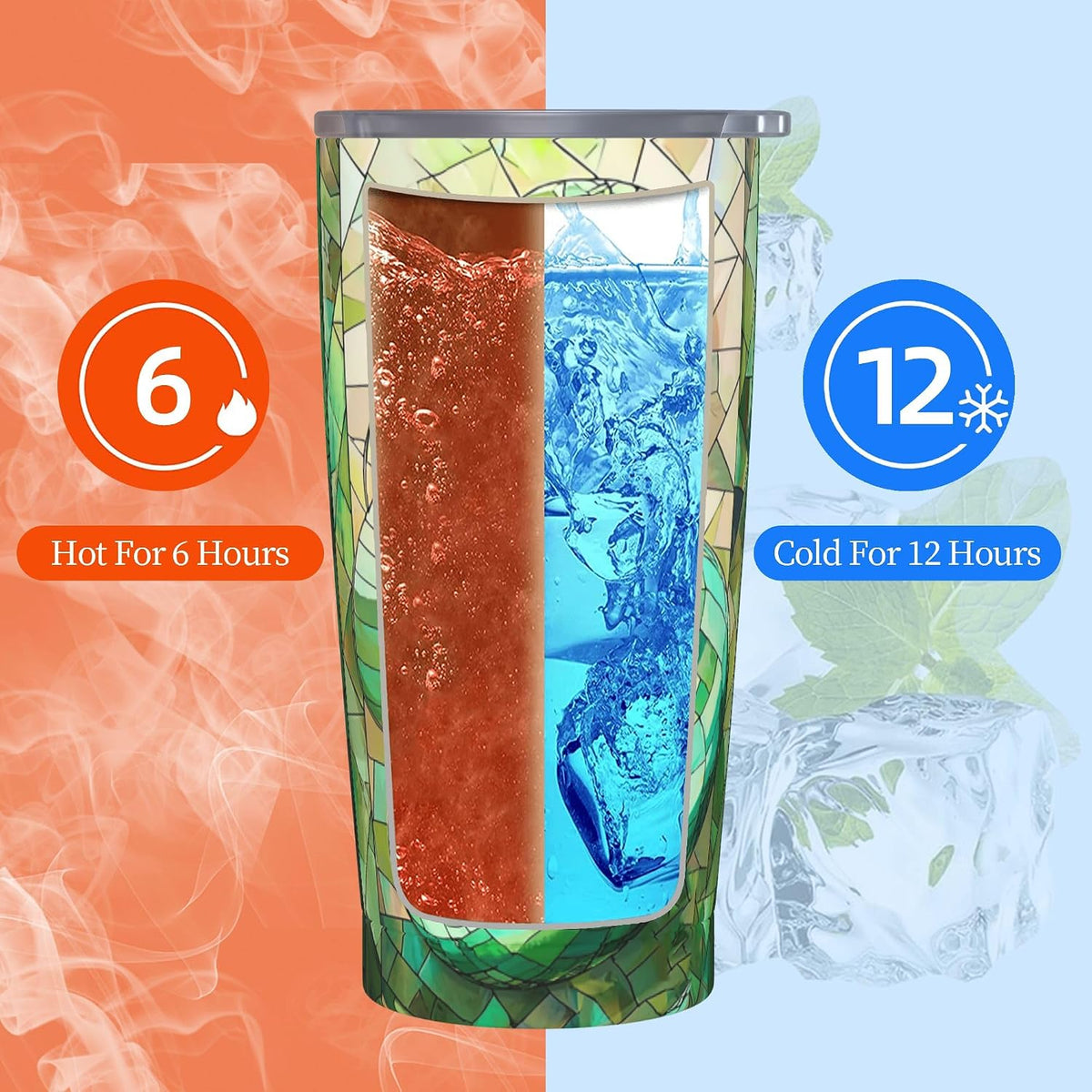 Owl Tumbler with Lid and Straw 20 oz Stainless Steel Vacuum Insulated Cup for Home Office Travel Christmas Birthday Gifts for Women