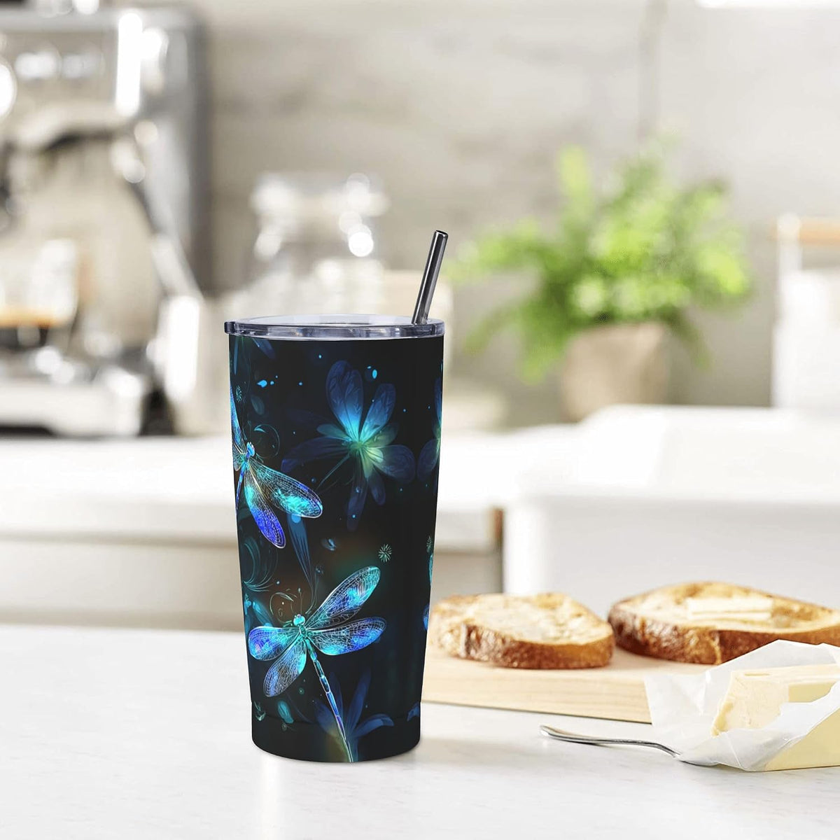 Owl Tumbler with Lid and Straw 20 oz Stainless Steel Vacuum Insulated Cup for Home Office Travel Christmas Birthday Gifts for Women