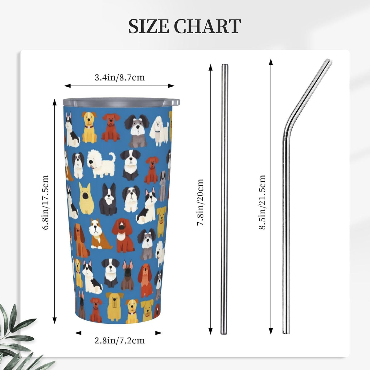 Owl Tumbler with Lid and Straw 20 oz Stainless Steel Vacuum Insulated Cup for Home Office Travel Christmas Birthday Gifts for Women
