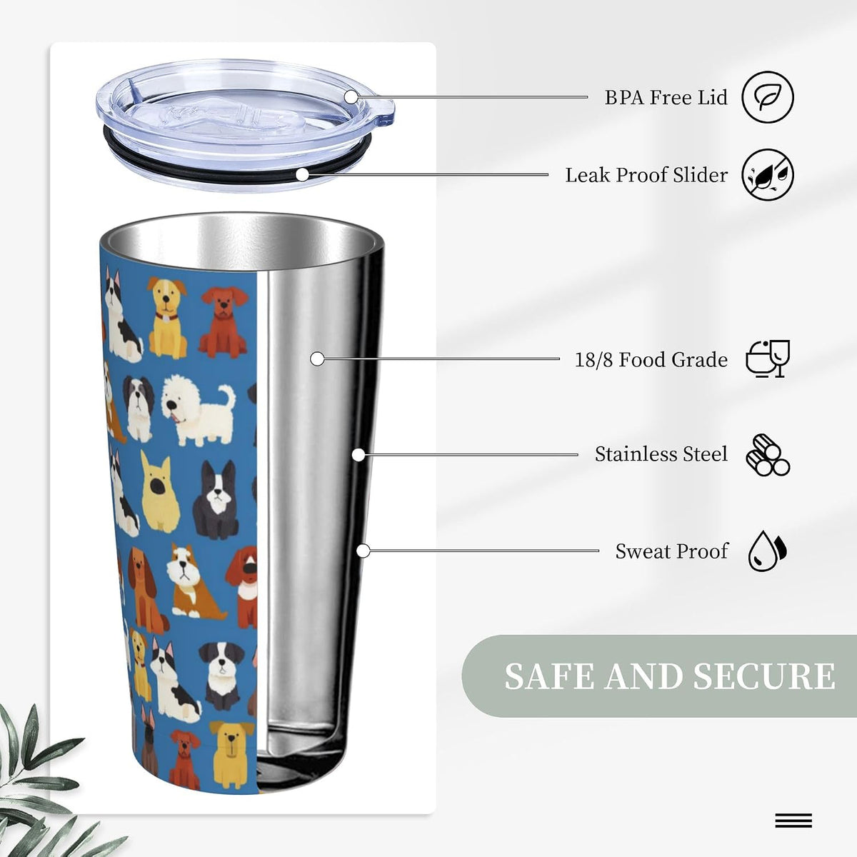Owl Tumbler with Lid and Straw 20 oz Stainless Steel Vacuum Insulated Cup for Home Office Travel Christmas Birthday Gifts for Women