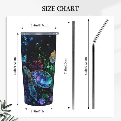 Owl Tumbler with Lid and Straw 20 oz Stainless Steel Vacuum Insulated Cup for Home Office Travel Christmas Birthday Gifts for Women