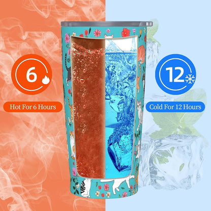 Owl Tumbler with Lid and Straw 20 oz Stainless Steel Vacuum Insulated Cup for Home Office Travel Christmas Birthday Gifts for Women