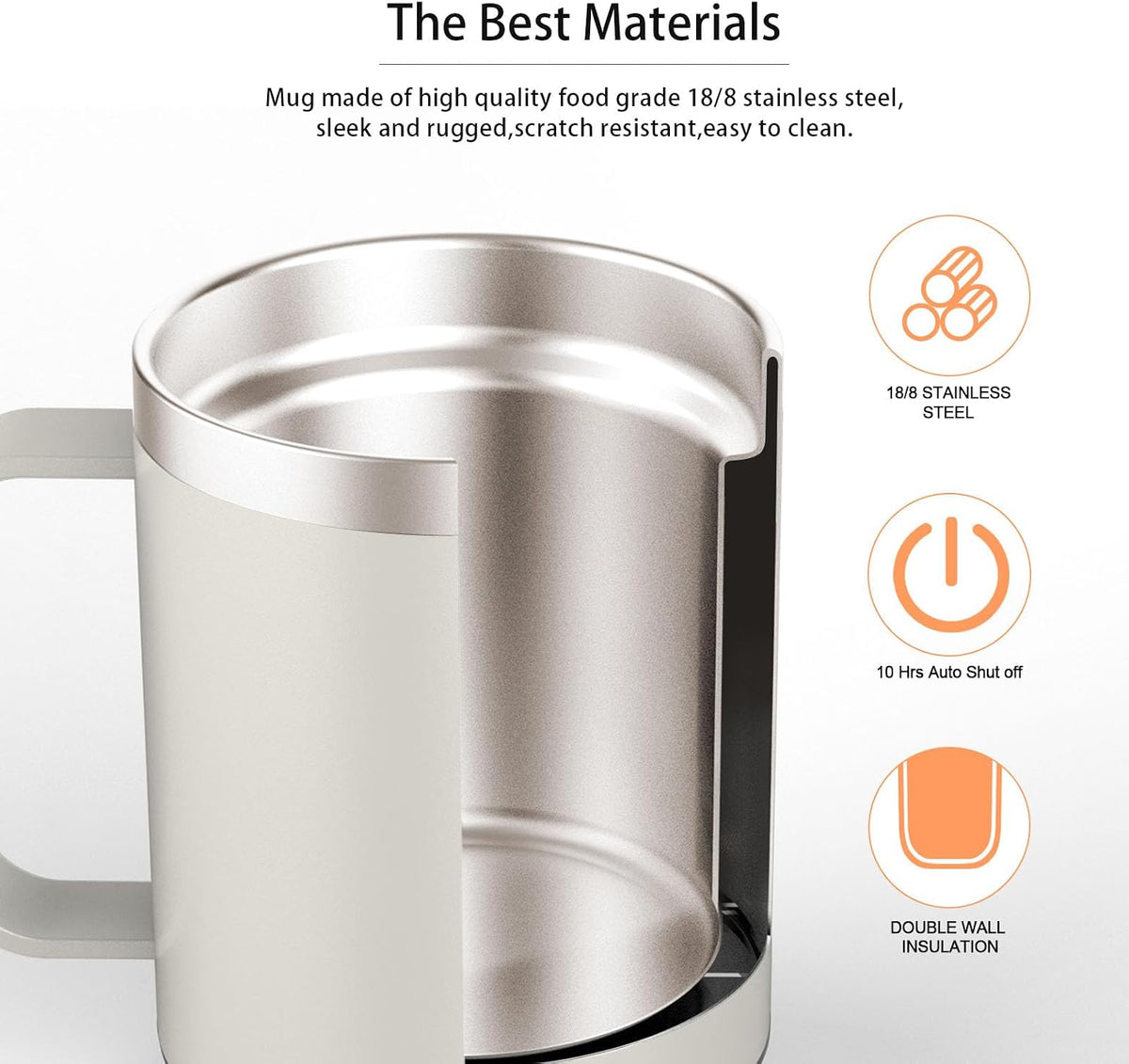 Self Heating Coffee Mug, USB Heating Mug with Sliding Lid, 131°F Coffee Warmer for Desk Home & Office (Green-12oz)