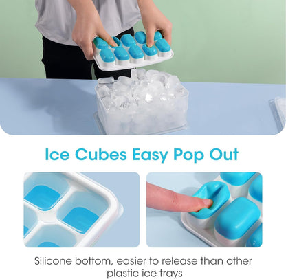 Ice Cube Tray with Lid and Bin,4 Pack Ice Cube Trays for Freezer
