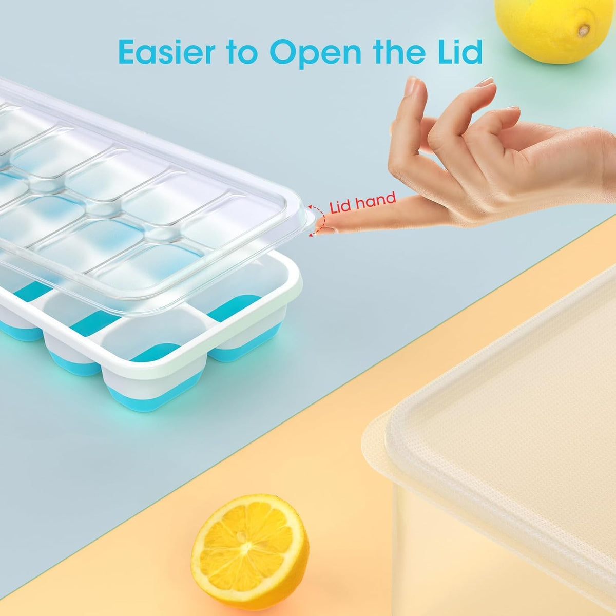 Ice Cube Tray with Lid and Bin,4 Pack Ice Cube Trays for Freezer
