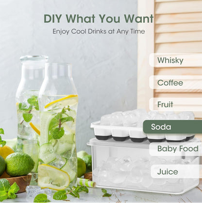 Ice Cube Tray with Lid and Bin,4 Pack Ice Cube Trays for Freezer