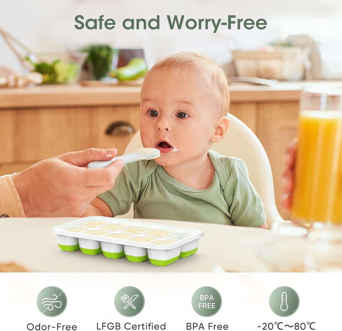 Ice Cube Tray with Lid and Bin,4 Pack Ice Cube Trays for Freezer
