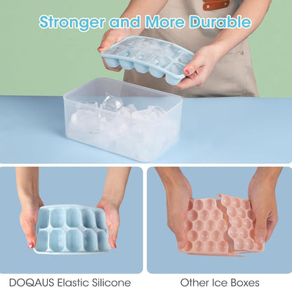 Ice Cube Tray with Lid and Bin,4 Pack Ice Cube Trays for Freezer
