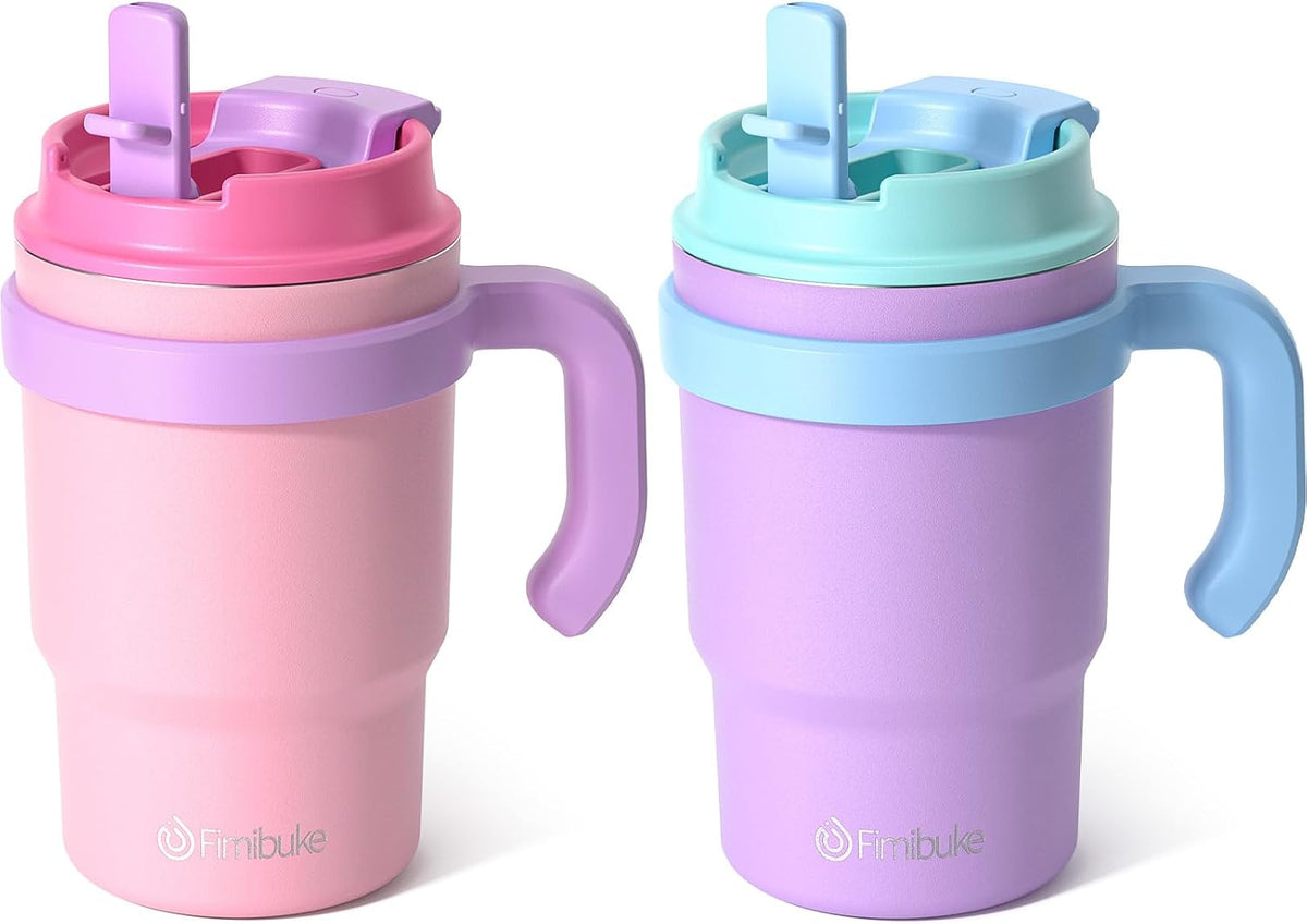 16oz Kids Insulated Tumbler w/Handle, Kids Toddler Water Bottle Cup