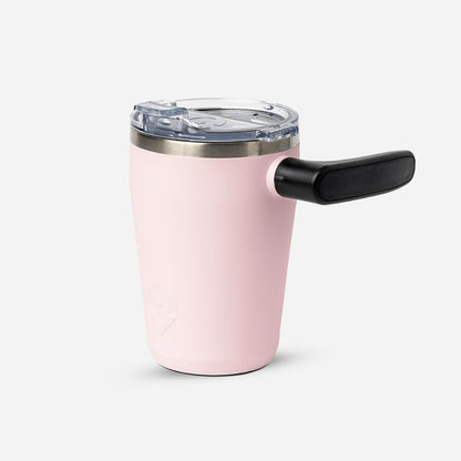 The AM 17 oz Stainless Steel Vacuum Insulated Coffee Mug with 180° Rotating Swivel Handle and Lockable Spill Proof Lid – Travel Tumbler for Outdoor, Home & Office - Pink