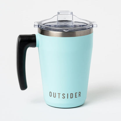 The AM 17 oz Stainless Steel Vacuum Insulated Coffee Mug with 180° Rotating Swivel Handle and Lockable Spill Proof Lid – Travel Tumbler for Outdoor, Home & Office - Pink