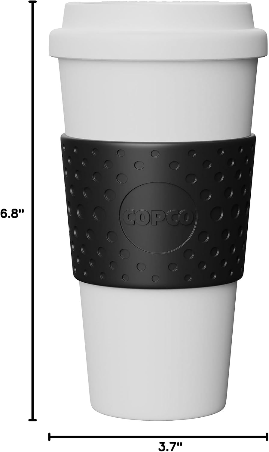 Acadia 16 oz Travel Mug - Insulated Reusable Coffee Tumbler with Double-Walled Plastic, Leak-Proof Lid, BPA-Free - Portable Mug for Hot & Cold Drinks, Cup Holder Friendly (Blue)