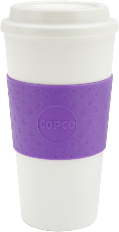 Acadia 16 oz Travel Mug - Insulated Reusable Coffee Tumbler with Double-Walled Plastic, Leak-Proof Lid, BPA-Free - Portable Mug for Hot & Cold Drinks, Cup Holder Friendly (Blue)