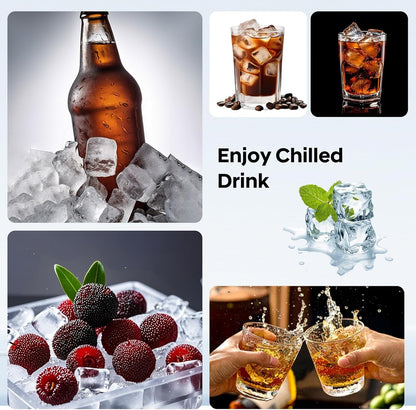 Silicone Ice Cube Tray, Ice Cube Mold, Ice Trays for Freezer with Lid for Whiskey, Cocktail, Drinks and Food, Freezer, BPA Free, Easy Release