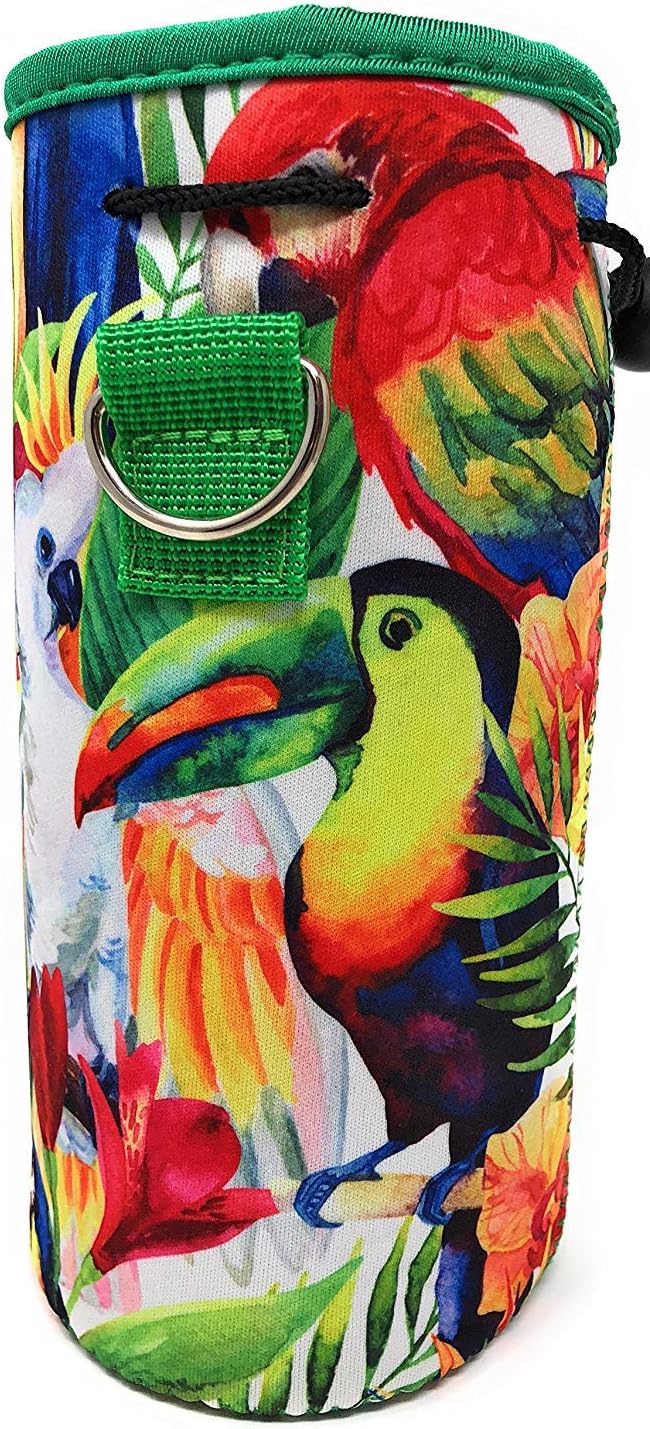 Insulated Water Bottle Carrier – Neoprene Bottle Sling - Adjustable Strap – Protective Sleeve Stainless Steel & Plastic – Travel, Hiking & Everyday (Black, Medium 16-22oz)