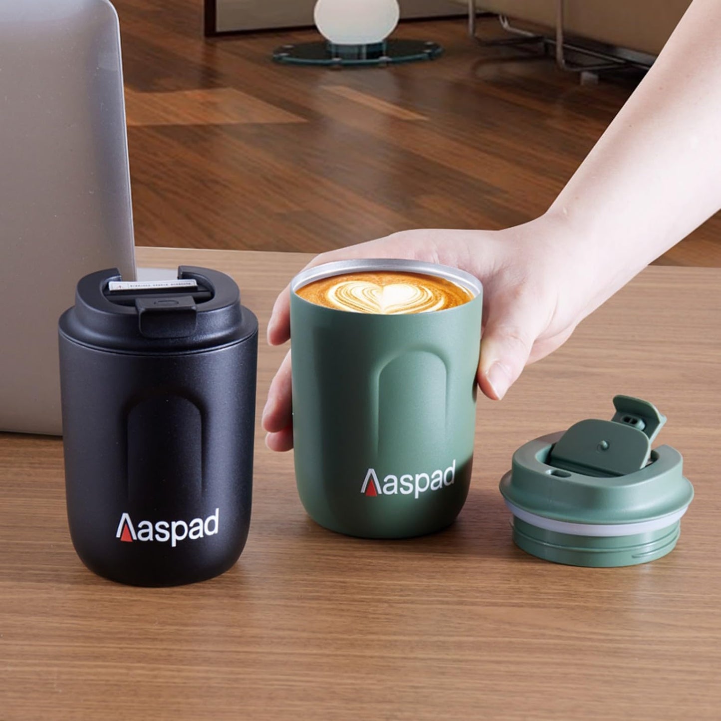 Coffee Tumbler 8 Oz-12 Oz Standard Medium Espresso travel mug Stainless Steel Double Wall Vacuum Insulated metal cups with Leak proof lid Thermal or iced Cappuccino Latte Americano Office gift
