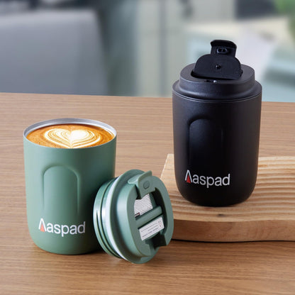Coffee Tumbler 8 Oz-12 Oz Standard Medium Espresso travel mug Stainless Steel Double Wall Vacuum Insulated metal cups with Leak proof lid Thermal or iced Cappuccino Latte Americano Office gift