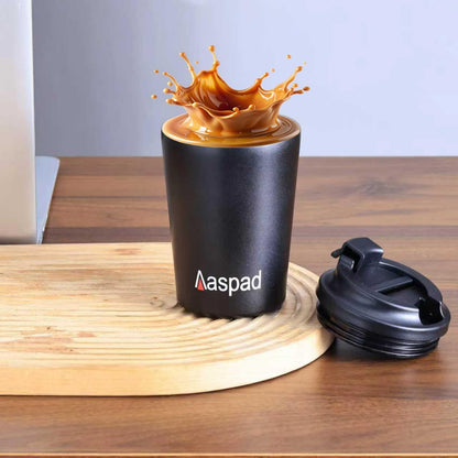 Coffee Tumbler 8 Oz-12 Oz Standard Medium Espresso travel mug Stainless Steel Double Wall Vacuum Insulated metal cups with Leak proof lid Thermal or iced Cappuccino Latte Americano Office gift