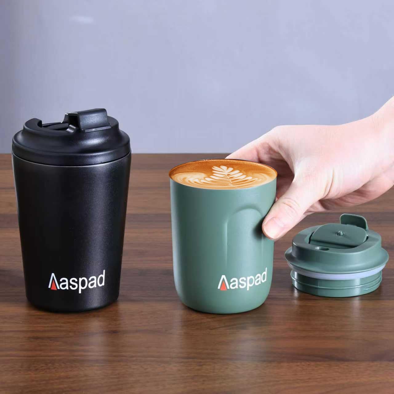 Coffee Tumbler 8 Oz-12 Oz Standard Medium Espresso travel mug Stainless Steel Double Wall Vacuum Insulated metal cups with Leak proof lid Thermal or iced Cappuccino Latte Americano Office gift