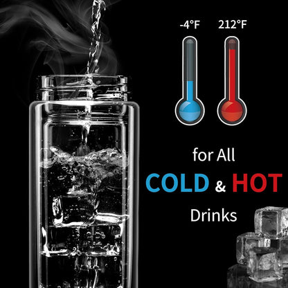 Tea Infuser Bottle, Glass Tea Infuser Mug, 12 fl oz Tumbler