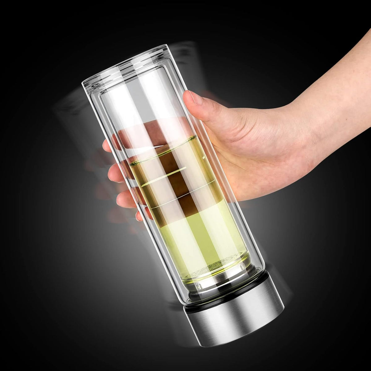 Tea Infuser Bottle, Glass Tea Infuser Mug, 12 fl oz Tumbler