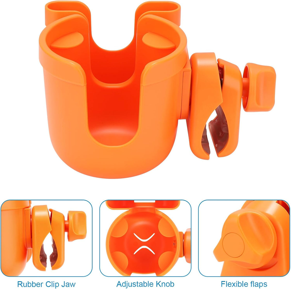 Stroller Cup Holder with Phone Holder, Bike Cup Holder, Universal Cup Holder for Uppababy Nuna Strollers, 2-in-1 Drinks Holder for Walker, Wheelchair, Scooter - Colors A