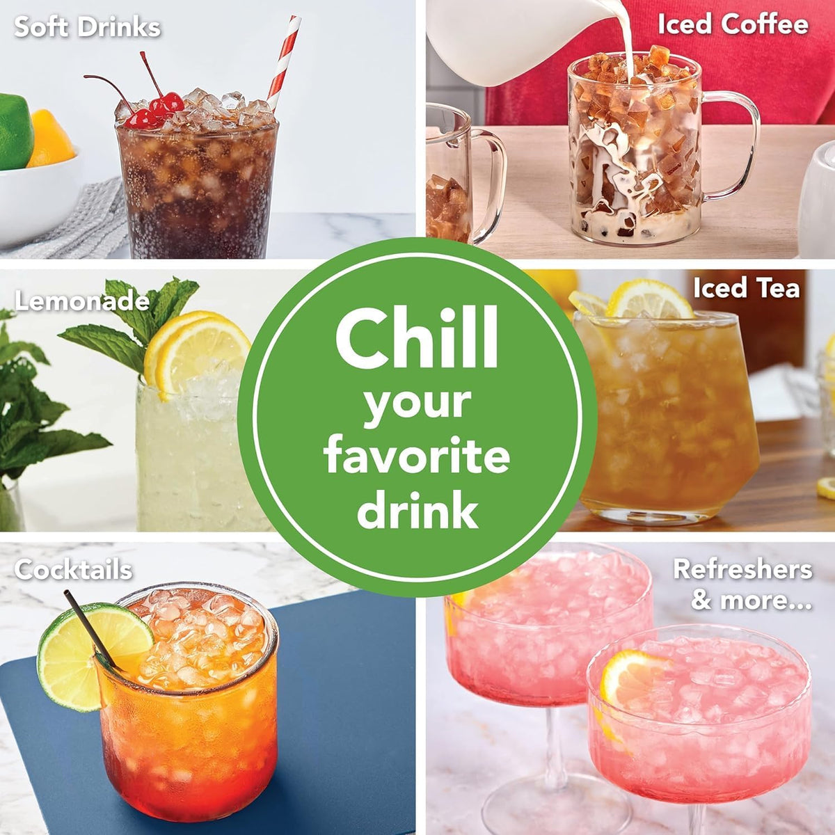 Mini Ice Squeeze & Release Cylinder, 2-Pack, Mini-Ice Cube Makers