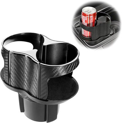 2-in-1 Multifunctional Car Cup Holder Expander Adapter, Universal Double Cup Holder with Adjustable Bracket, Elastic Open-Close Mouth, Fits Most Hydro Flask Bottles and Cups