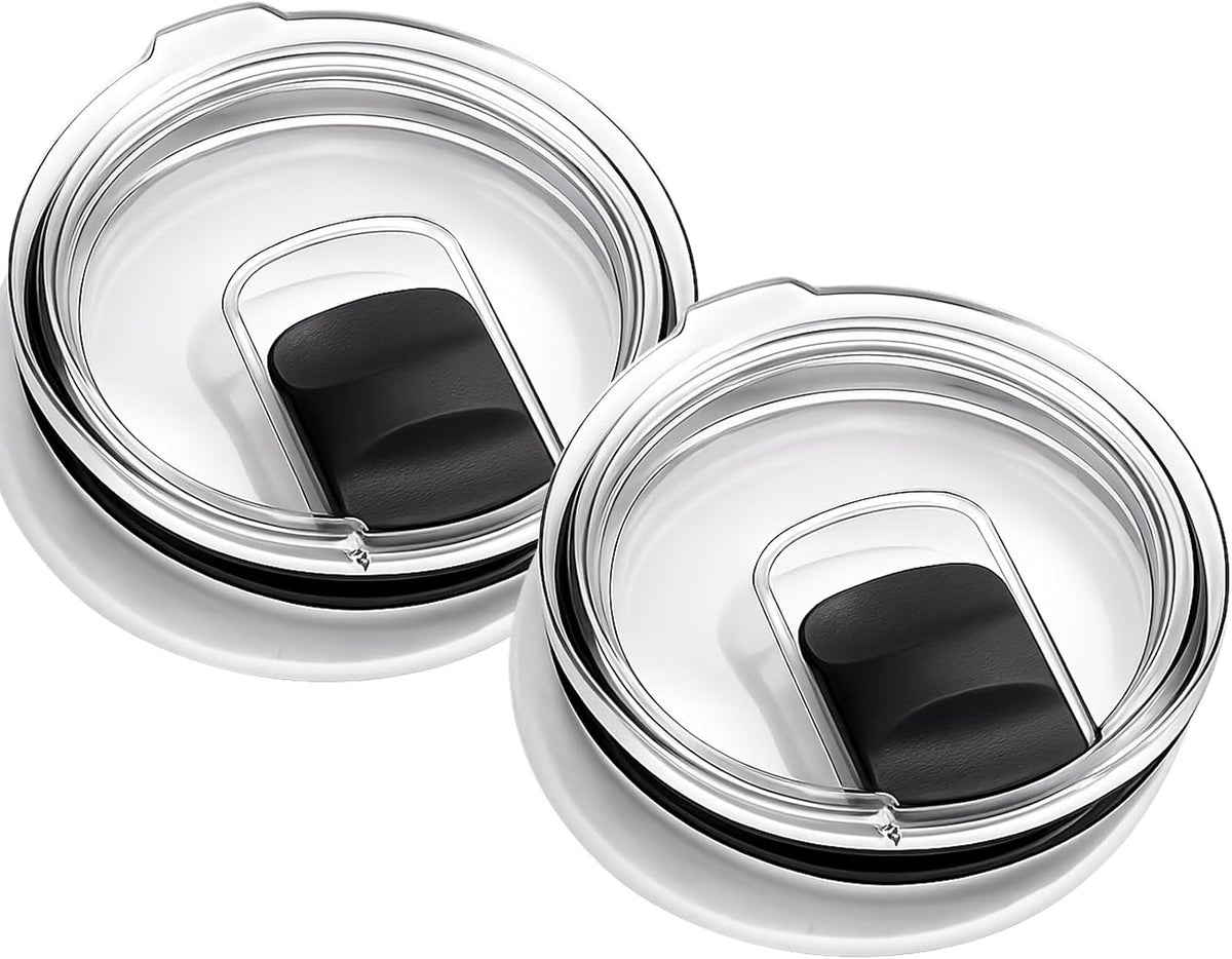 4 Pack Tumbler Lid Replacement for YETI 20oz Tumbler, BPA Free | For YETI 16 oz Pints, 10/24 oz Mugs and 10 oz Lowball, Spill Proof Magnetic Slider Lid Replacement