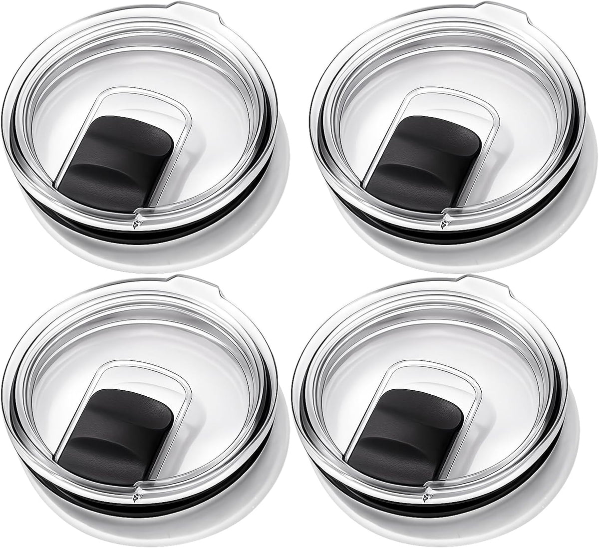 4 Pack Tumbler Lid Replacement for YETI 20oz Tumbler, BPA Free | For YETI 16 oz Pints, 10/24 oz Mugs and 10 oz Lowball, Spill Proof Magnetic Slider Lid Replacement
