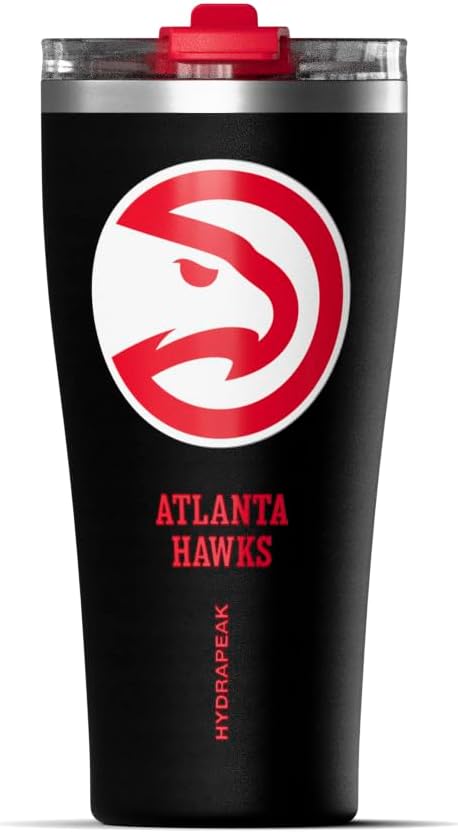 NBA Officially Licensed Houston Rockets 30oz Vacuum Insulated Stainless Steel Water Bottle with Straw Lid, Spill-Proof, Cup Holder Friendly Design for Daily Hydration