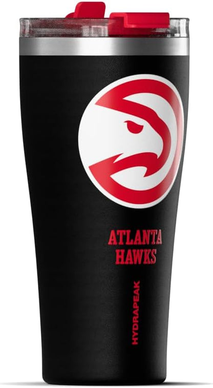 NBA Officially Licensed Houston Rockets 30oz Vacuum Insulated Stainless Steel Water Bottle with Straw Lid, Spill-Proof, Cup Holder Friendly Design for Daily Hydration