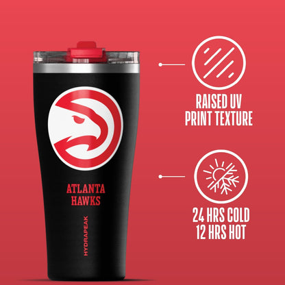 NBA Officially Licensed Houston Rockets 30oz Vacuum Insulated Stainless Steel Water Bottle with Straw Lid, Spill-Proof, Cup Holder Friendly Design for Daily Hydration
